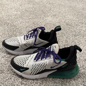 Nike Air Max 270 White and Black with Teal Accents